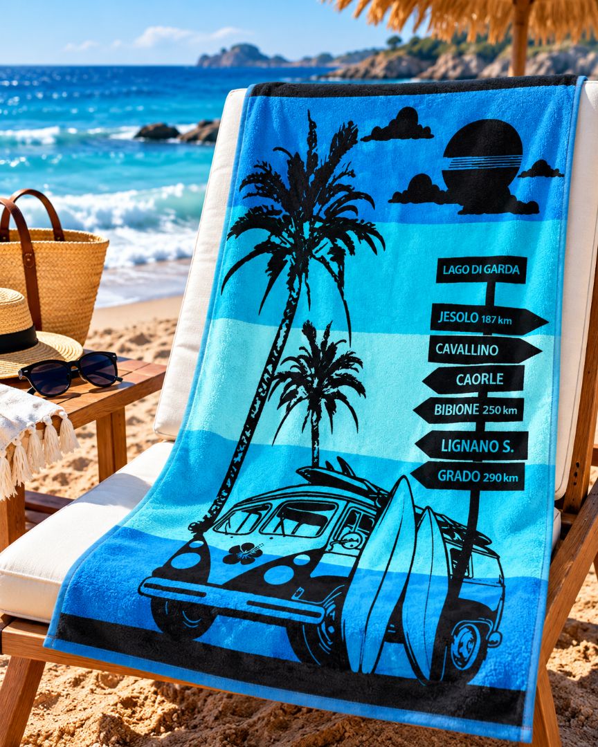 Velour Beach towel 100%cotton,90x170 cm.