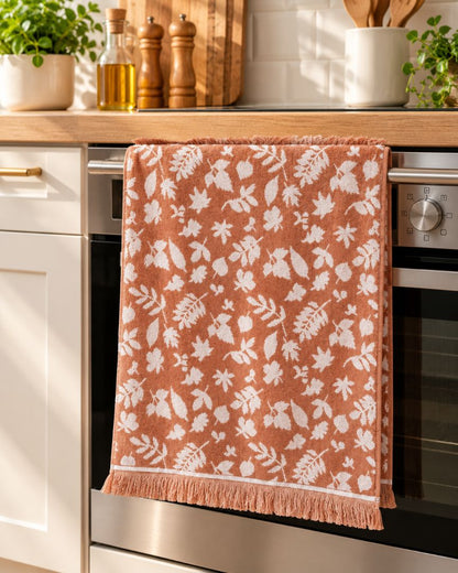 VELOUR TERRY KITCHEN TOWELS SET OF 3 PCS, 100% COTTON , 50X70 CM,