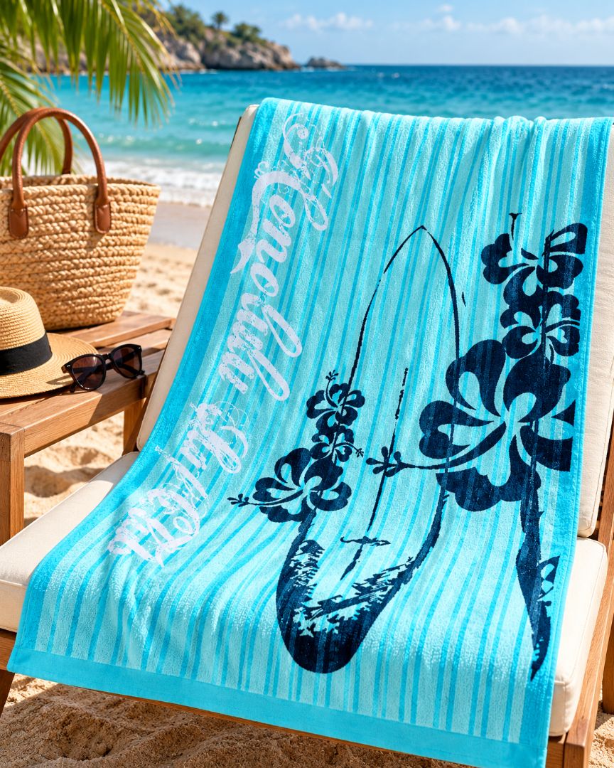 Velour Beach towel 100%cotton,90x170 cm.