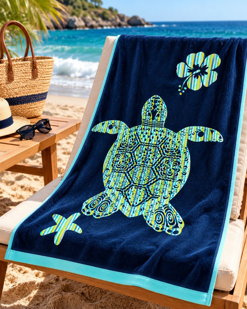 Velour Beach towel 100%cotton,90x170 cm.