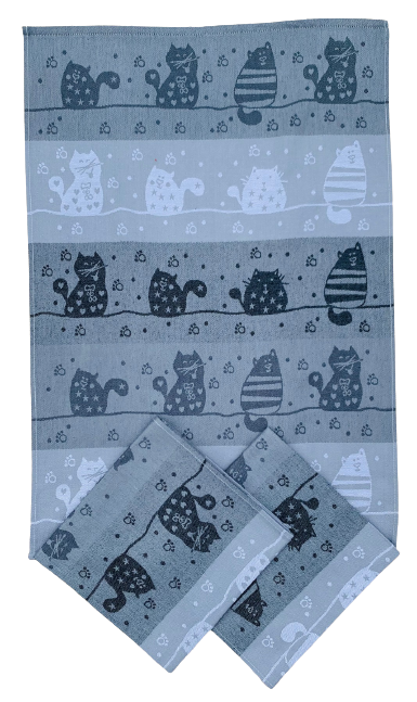 SET OF 3 PCS KITCHEN TOWELS , 100% COTTON , 50X70 CM