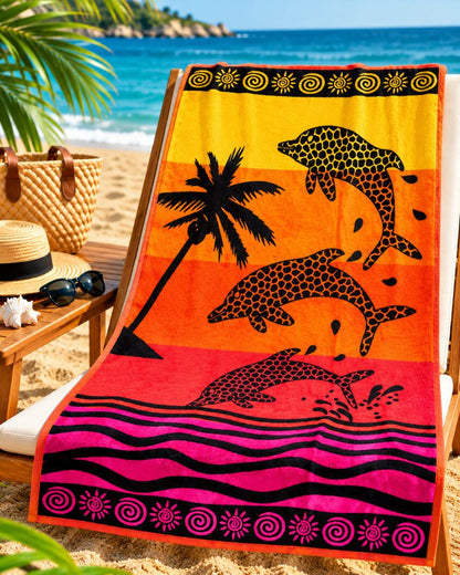 Velour Beach towel 100%cotton,90x170 cm.