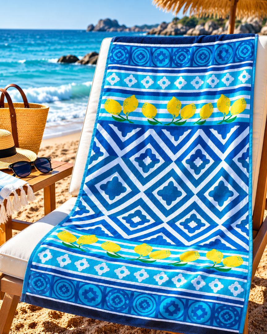 Velour Beach towel 100%cotton,90x170 cm.