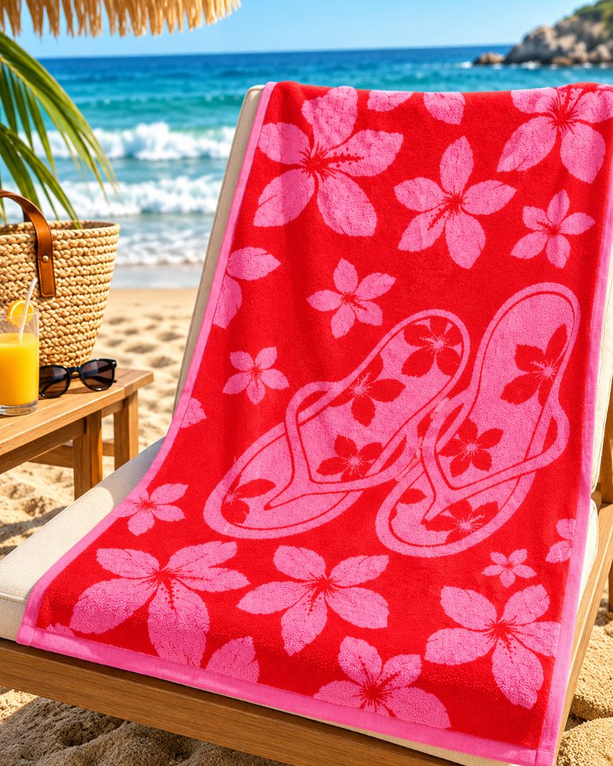 Velour Beach towel 100%cotton,90x170 cm.