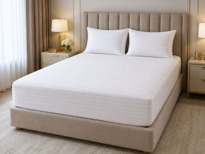 Premium Quality Fitted Sheet and Pillowcase Set of 3 Pcs size 2 pillow cases size 50x70 cm , 120x200 cm.