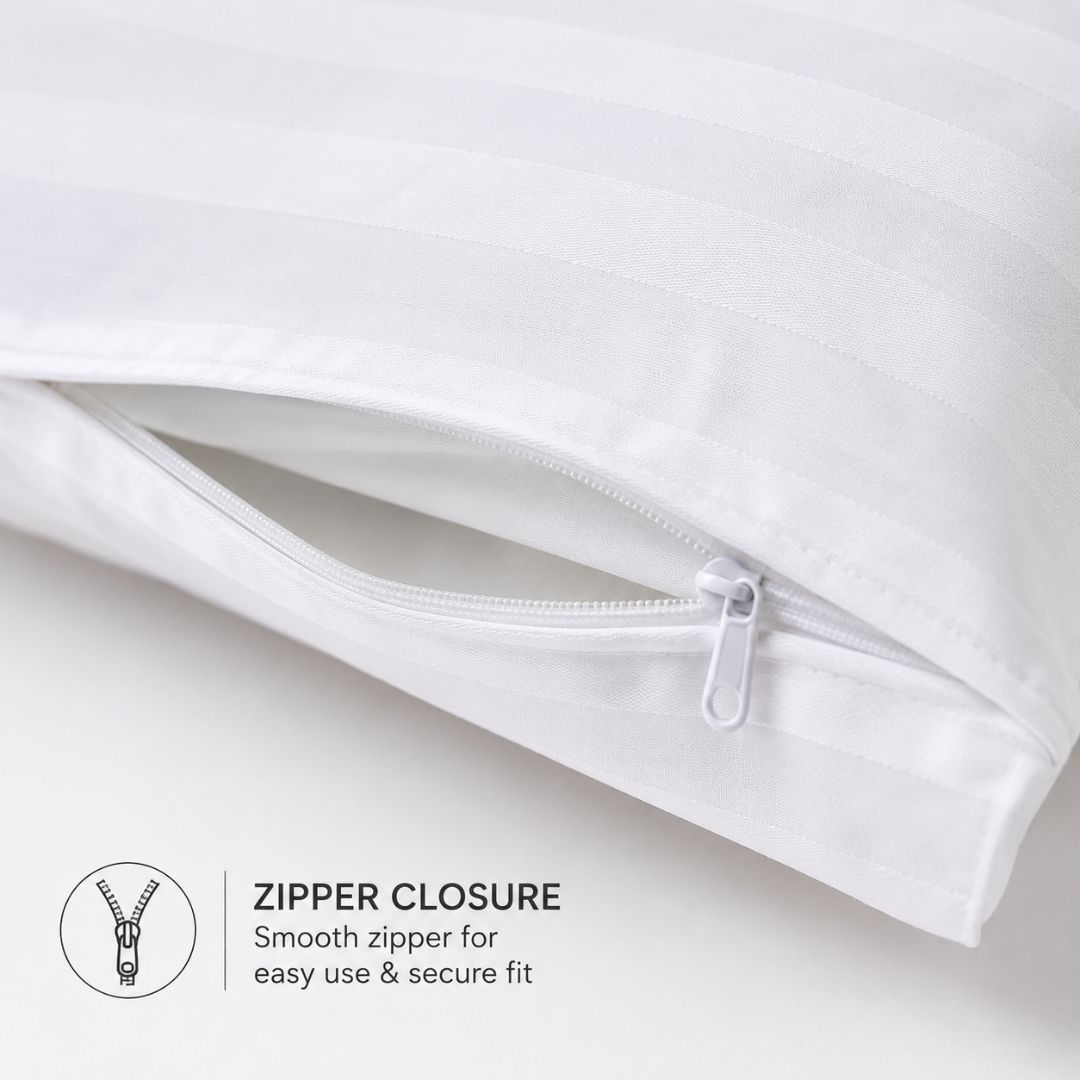 Set of 2 Zipper Pillowcases – 100% Cotton – 50×70 cm.