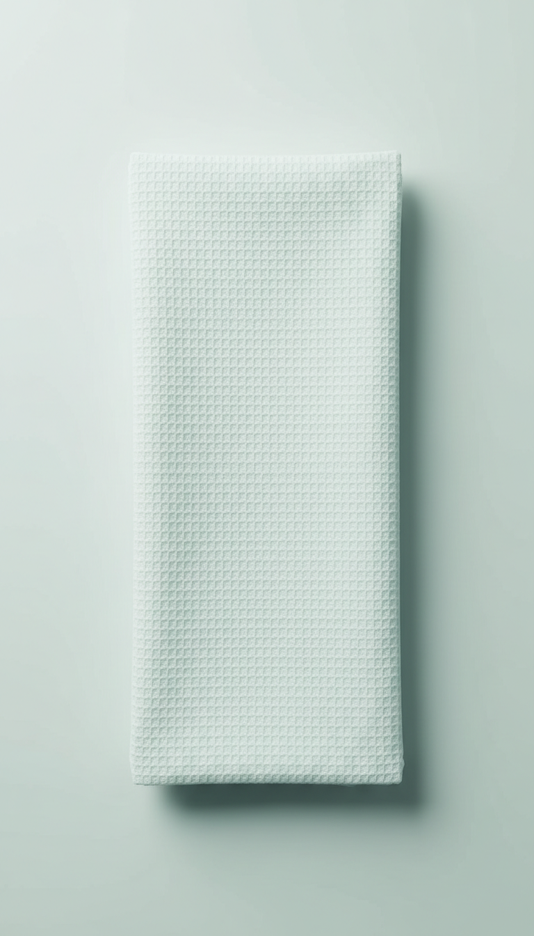 Seafoam White Kitchen Towel in Long-Staple Cotton