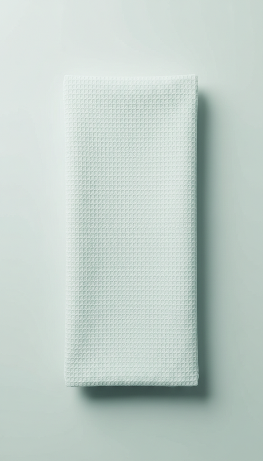 Seafoam White Kitchen Towel in Long-Staple Cotton