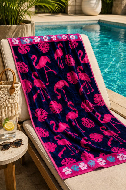 Velour Beach towel 100%cotton,90x170 cm