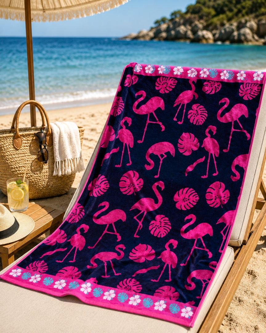 Velour Beach towel 100%cotton,90x170 cm