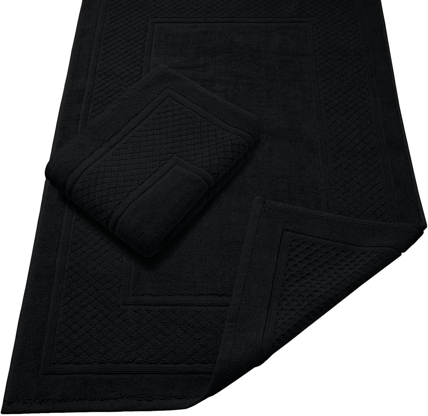 Helene MOU Bath Mat Towel - 100% Cotton 1 Pc Absorbent Bathmat - Quick Dry Bath Mats for Bathrooms, 50 x 70 cm