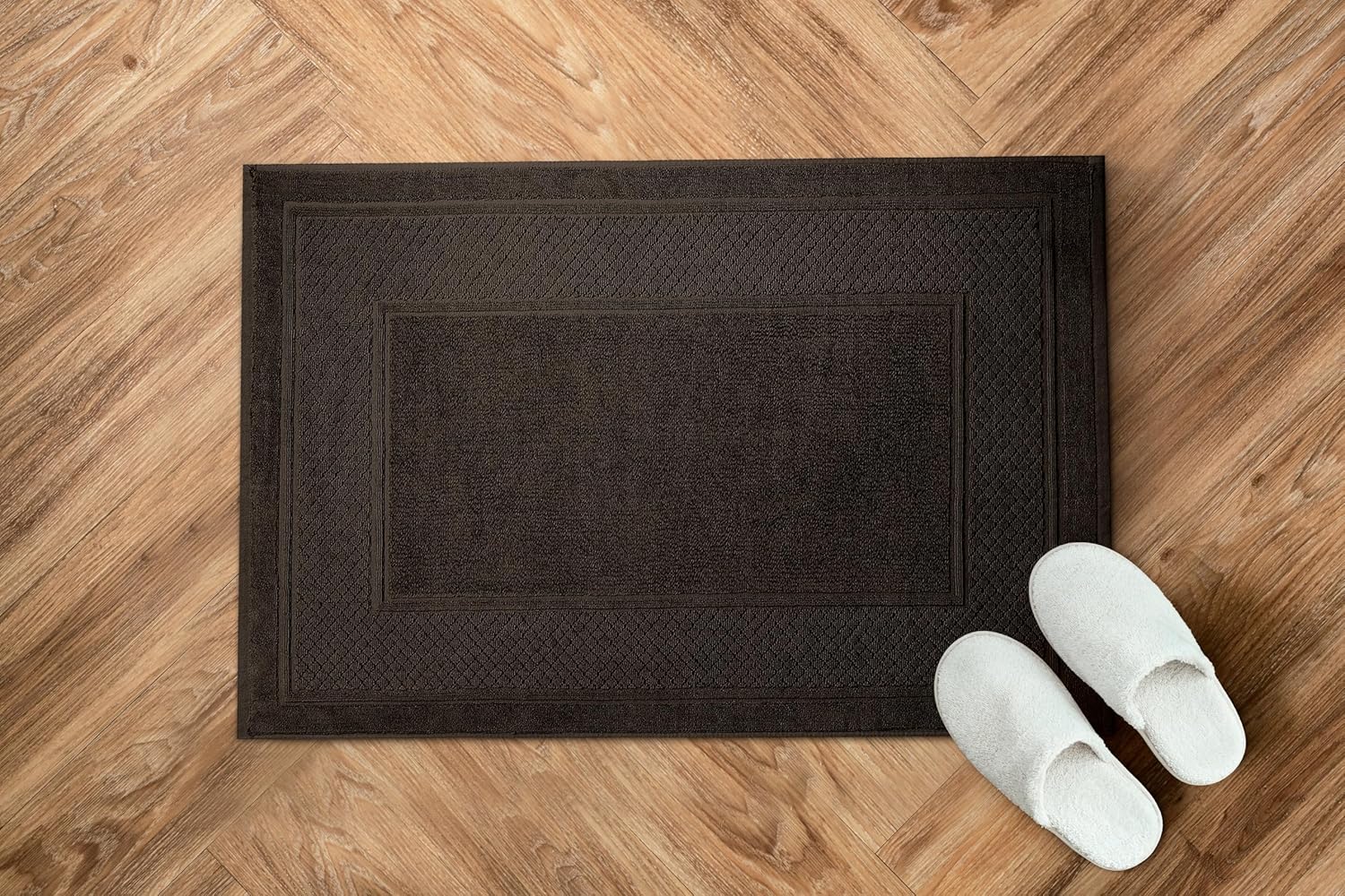 Helene MOU Bath Mat Towel - 100% Cotton 1 Pc Absorbent Bathmat - Quick Dry Bath Mats for Bathrooms, 50 x 70 cm