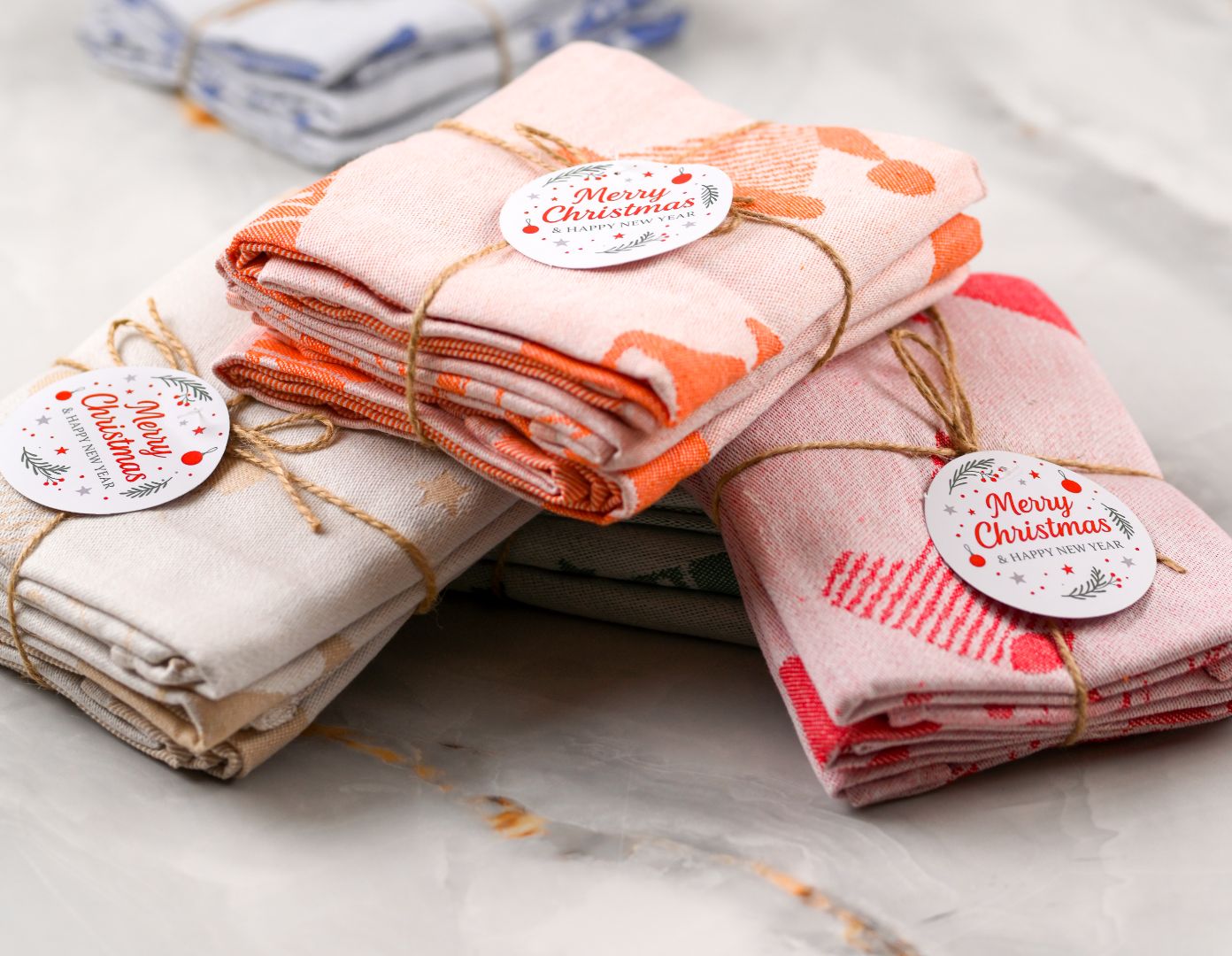 منشفة مطبخ كريسماس للاستخدام اليومي، مناشف مطبخ فائقة الامتصاص، قطعة قماش تنظيف قطنية، عبوة من 3 قطع، 50×70 سم 