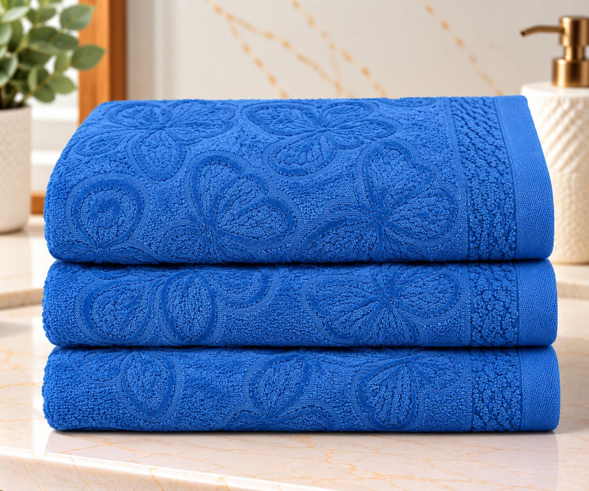 Velour Face towel set of 3 towels, 100%cotton , 30x50cm.