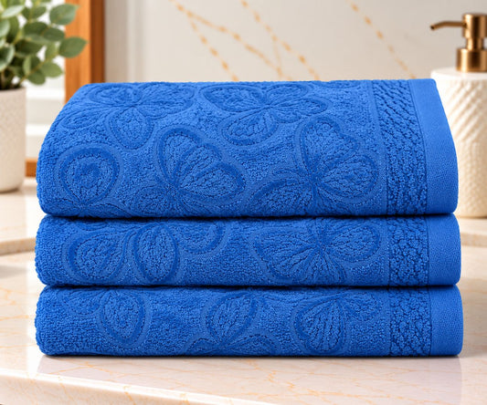 Velour Face towel set of 3 towels, 100%cotton , 30x50cm.