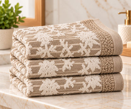 Velour Face towel set of 3 towels, 100%cotton , 30x50cm.