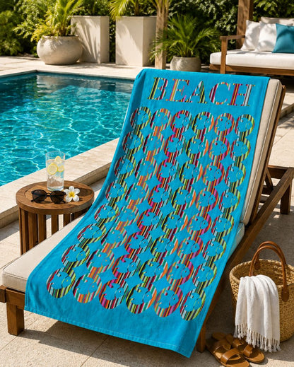 Velour Beach towel 100%cotton,90x170 cm.
