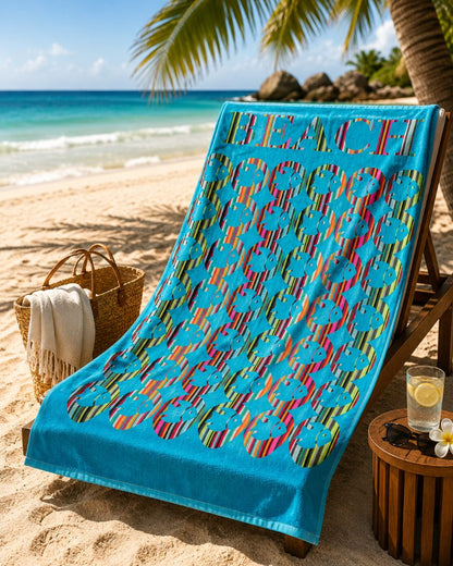 Velour Beach towel 100%cotton,90x170 cm.