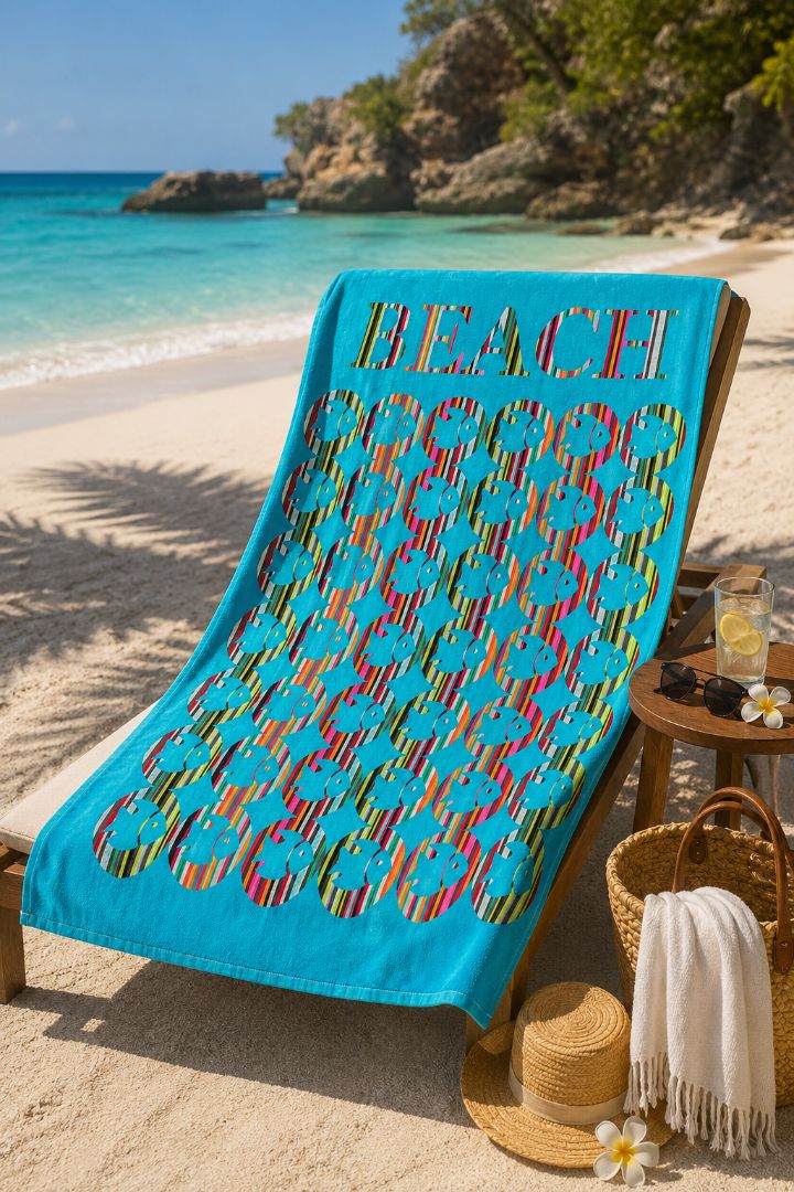 Velour Beach towel 100%cotton,90x170 cm.