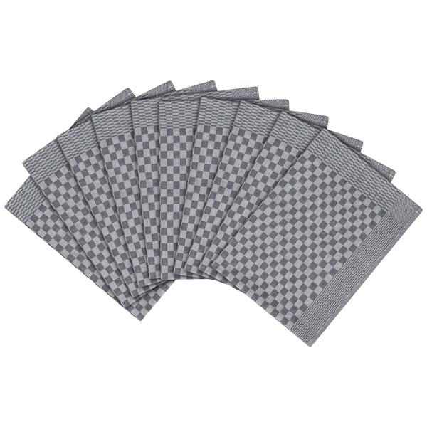 SET OF 3 PCS KITCHEN TOWELS , 100% COTTON , 50X70 CM (Dark Grey)