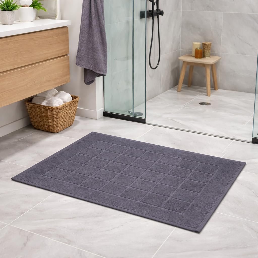 Helene MOU Bath Mat Towel - 100% Cotton 1 Pc Absorbent Bathmat - Quick Dry Bath Mats for Bathrooms, 50 x 70 cm.