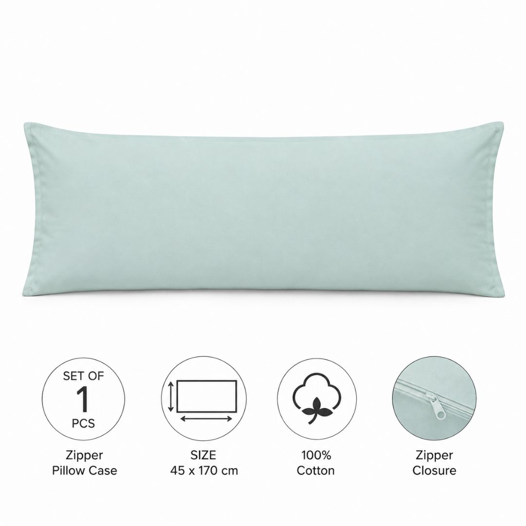Set of 1 Zipper Pillowcases – 100% Cotton – 45×170 cm.