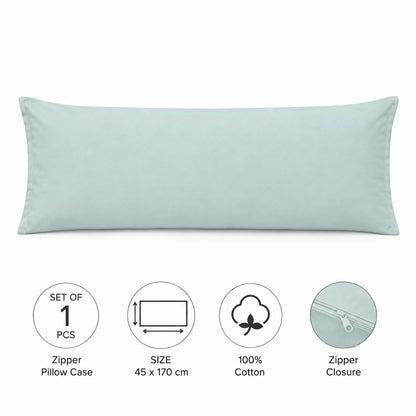 Set of 1 Zipper Pillowcases – 100% Cotton – 45×170 cm.