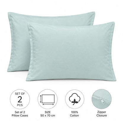 Set of 2 Zipper Pillowcases – 100% Cotton – 50×70 cm.
