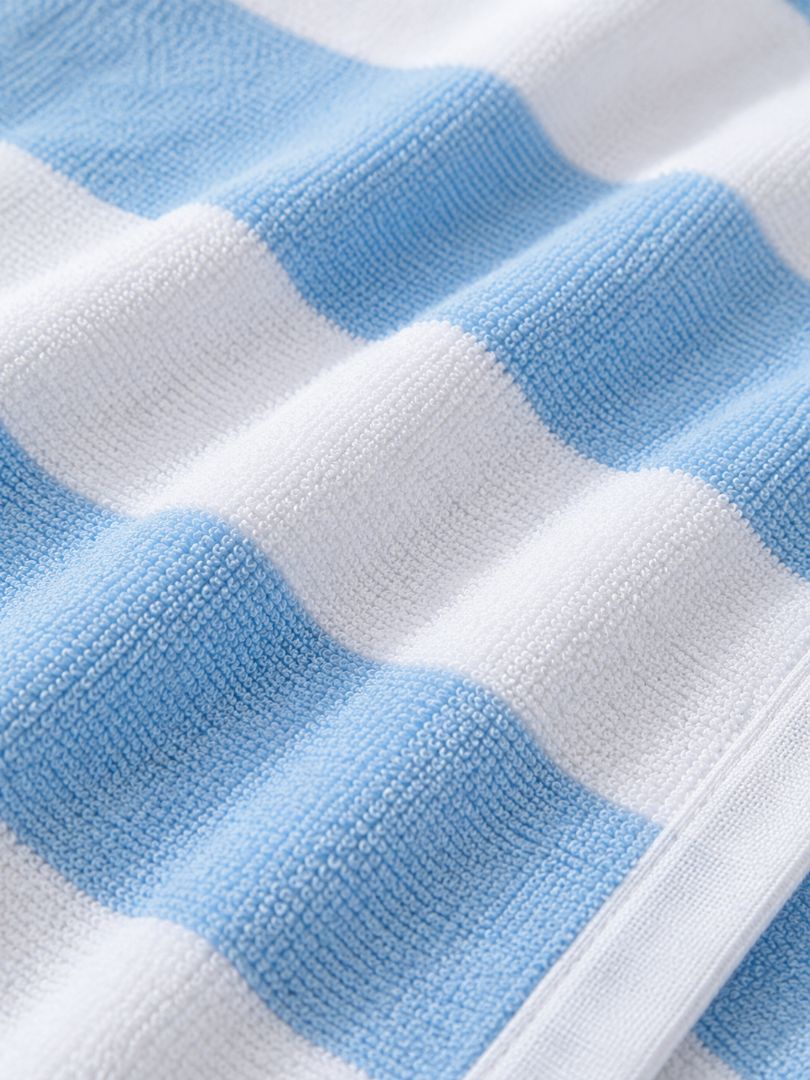 Terry stripes  Beach towel 100%cotton,70x180 cm.(Light Blue)