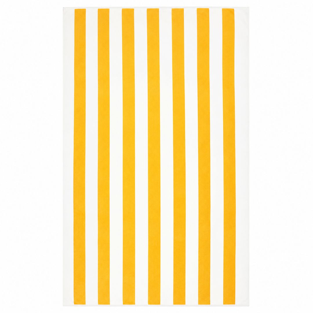 Terry stripes  Beach towel 100%cotton,70x180 cm. (yellow)