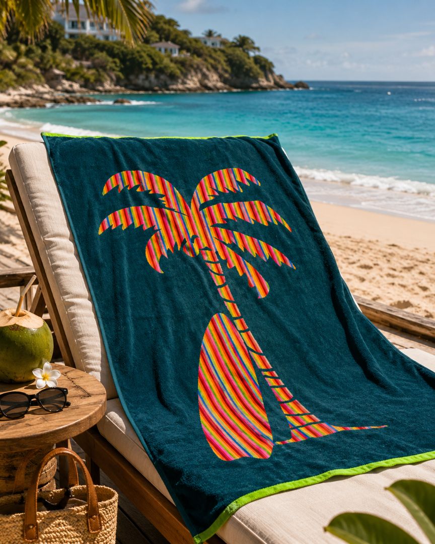 Velour Beach towel 100%cotton,90x170 cm.