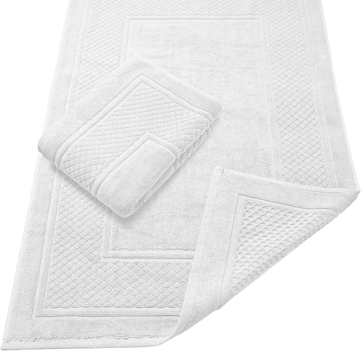 Helene MOU Bath Mat Towel - 100% Cotton 1 Pc Absorbent Bathmat - Quick Dry Bath Mats for Bathrooms, 50 x 70 cm