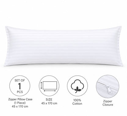 Set of 1 Zipper Pillowcases – 100% Cotton – 45×170 cm.