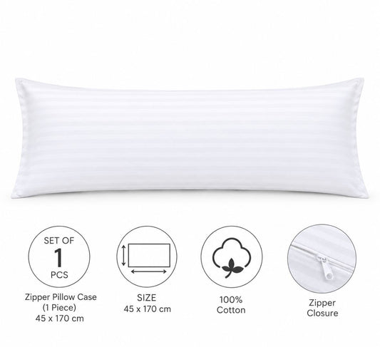 Set of 1 Zipper Pillowcases – 100% Cotton – 45×170 cm.